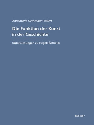 cover image of Die Funktion der Kunst in der Geschichte